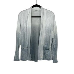 HARD TAIL Gray and Blue Ombre Open Front Cardigan with Pockets size Small